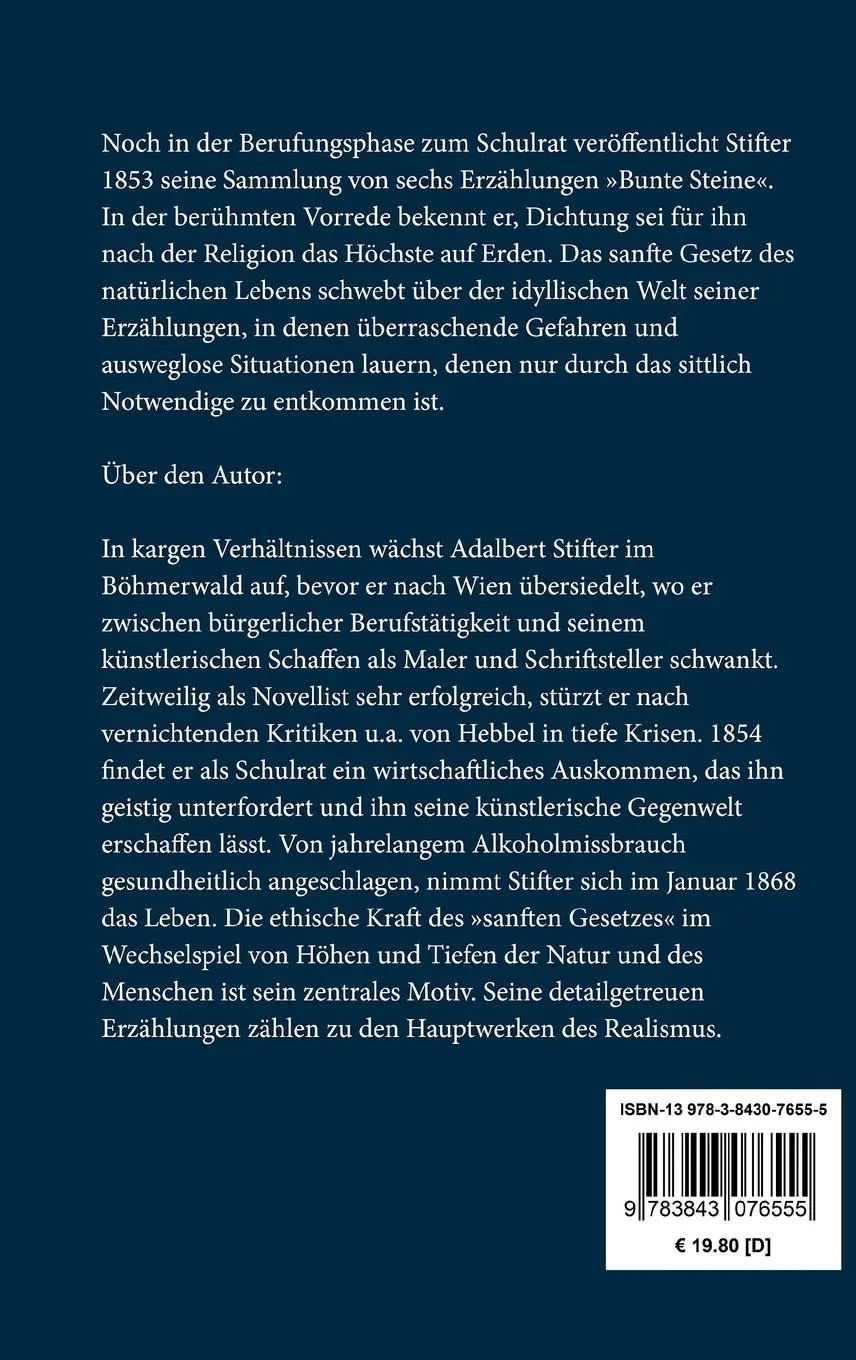 Rückseite: 9783843076555 | Bunte Steine | Adalbert Stifter | Buch | 260 S. | Deutsch | 2015