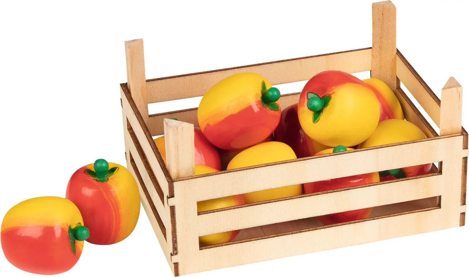 Cover: 4013594516655 | Äpfel in Obstkiste | Frucht: H= 3,5 cm, Holz, 10 Teile, per Set | 2025