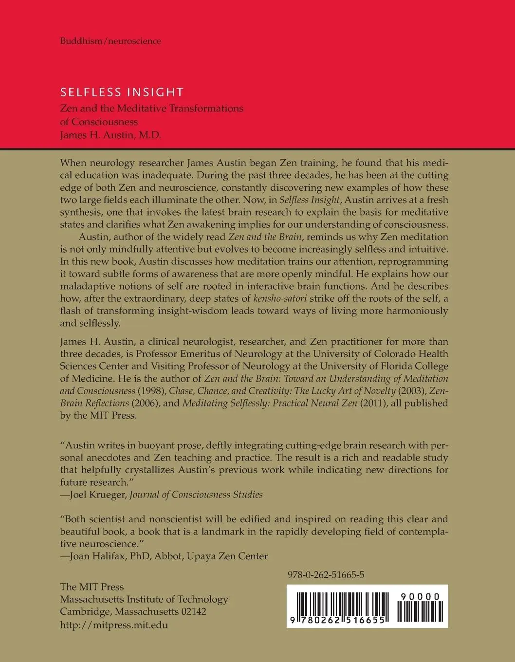 Rückseite: 9780262516655 | Selfless Insight | James H. Austin | Taschenbuch | Englisch | 2011