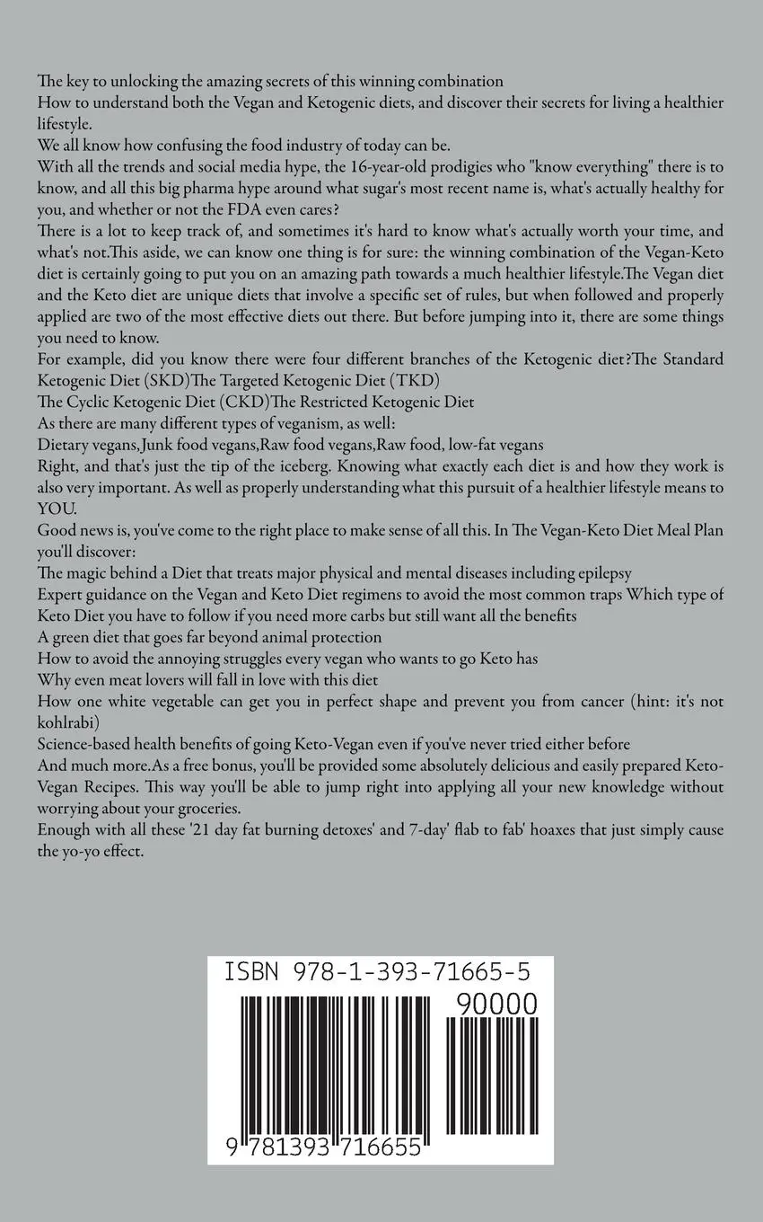 Rückseite: 9781393716655 | The Vegan-Keto Diet Meal Plan | Amy Moore | Taschenbuch | Englisch