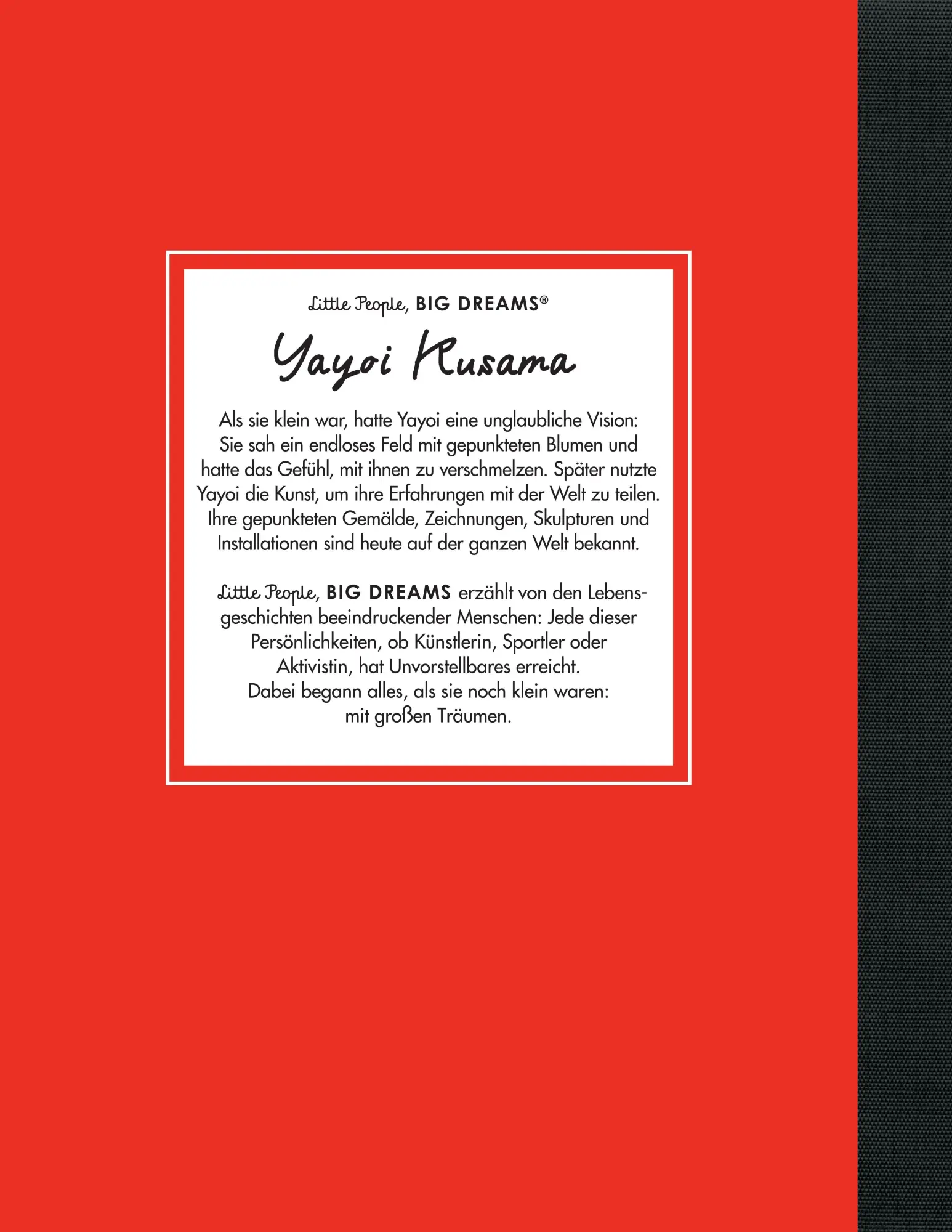 Bild: 9783458646655 | Yayoi Kusama - Little People, BIG DREAMS (Deutsche Ausgabe) | Vegara