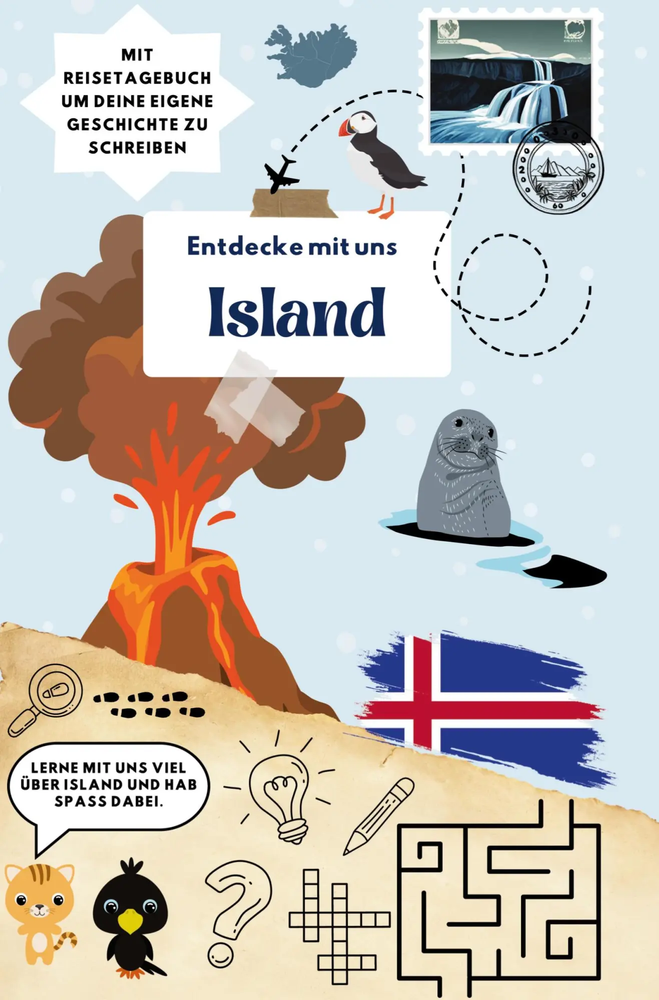 Cover: 9783819476655 | Entdecke mit uns Island | Reiseführer und Reisetagebuch für Kinder