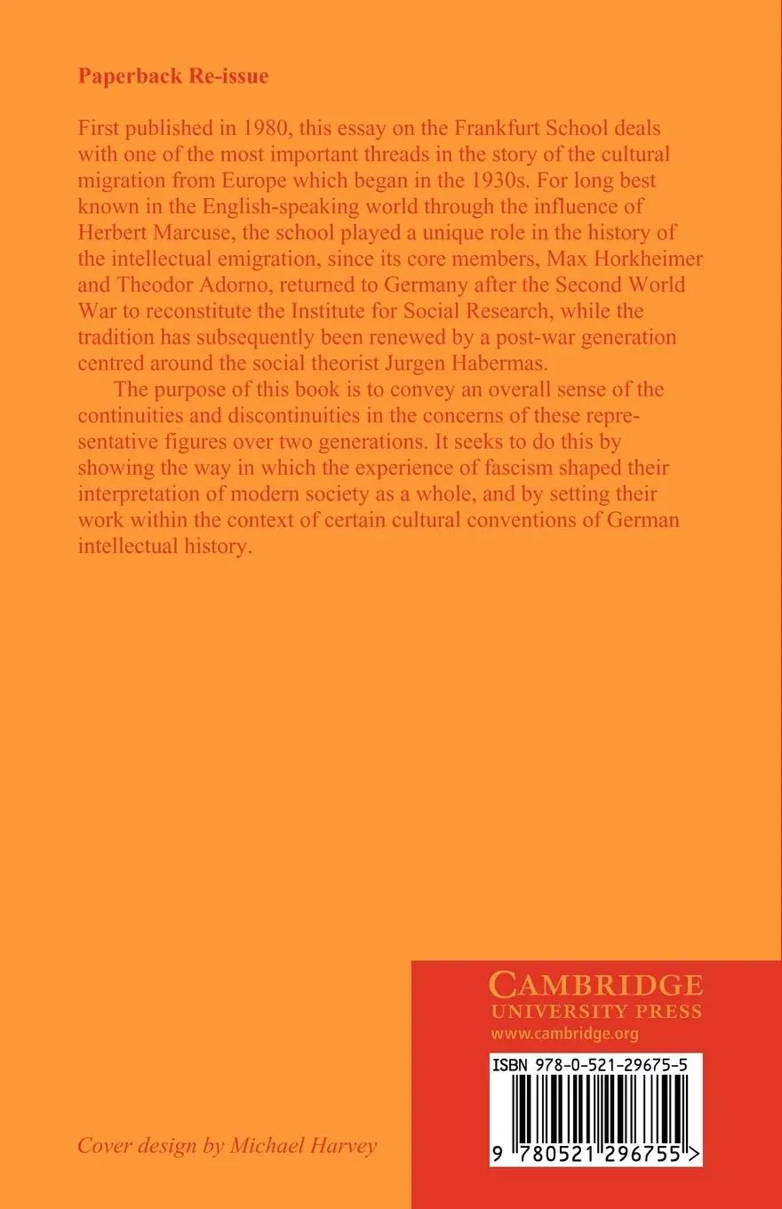 Rückseite: 9780521296755 | The Tragedy of Enlightenment | An Essay on the Frankfurt School | Buch