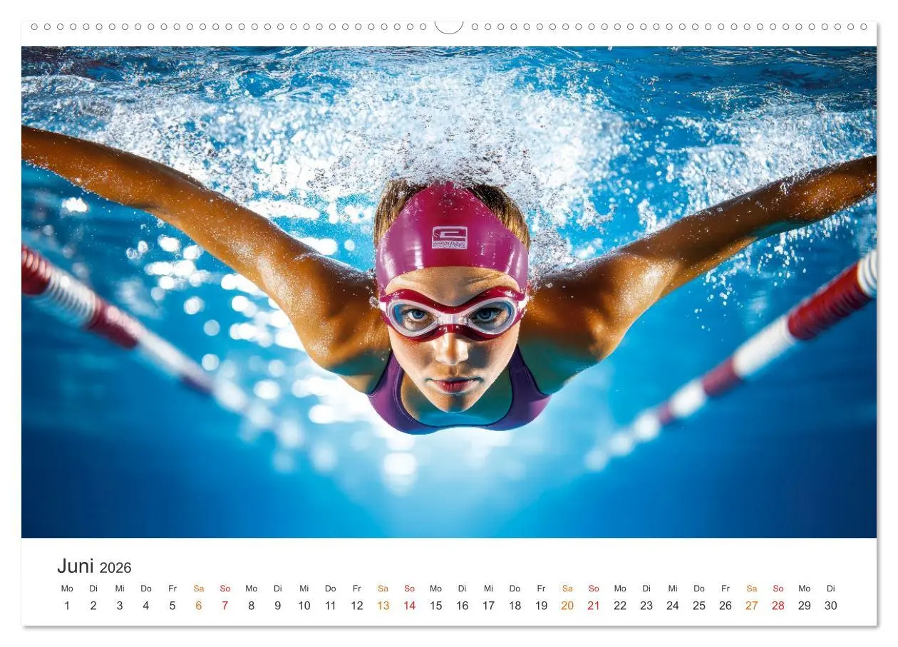 Bild: 9783457266755 | Schwimmen - Bahn für Bahn (Wandkalender 2026 DIN A2 quer), CALVENDO...