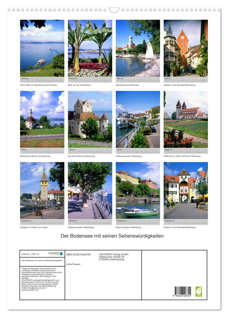 Bild: 9783516426755 | Der Bodensee mit seinen Sehenswürdigkeiten (Wandkalender 2026 DIN...