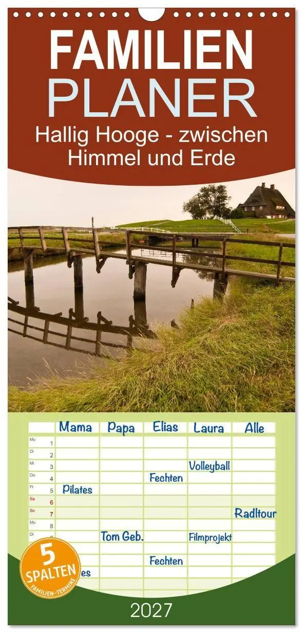 Cover: 9783594336755 | Familienplaner 2027 - Hallig Hooge - zwischen Himmel und Erde mit 5...