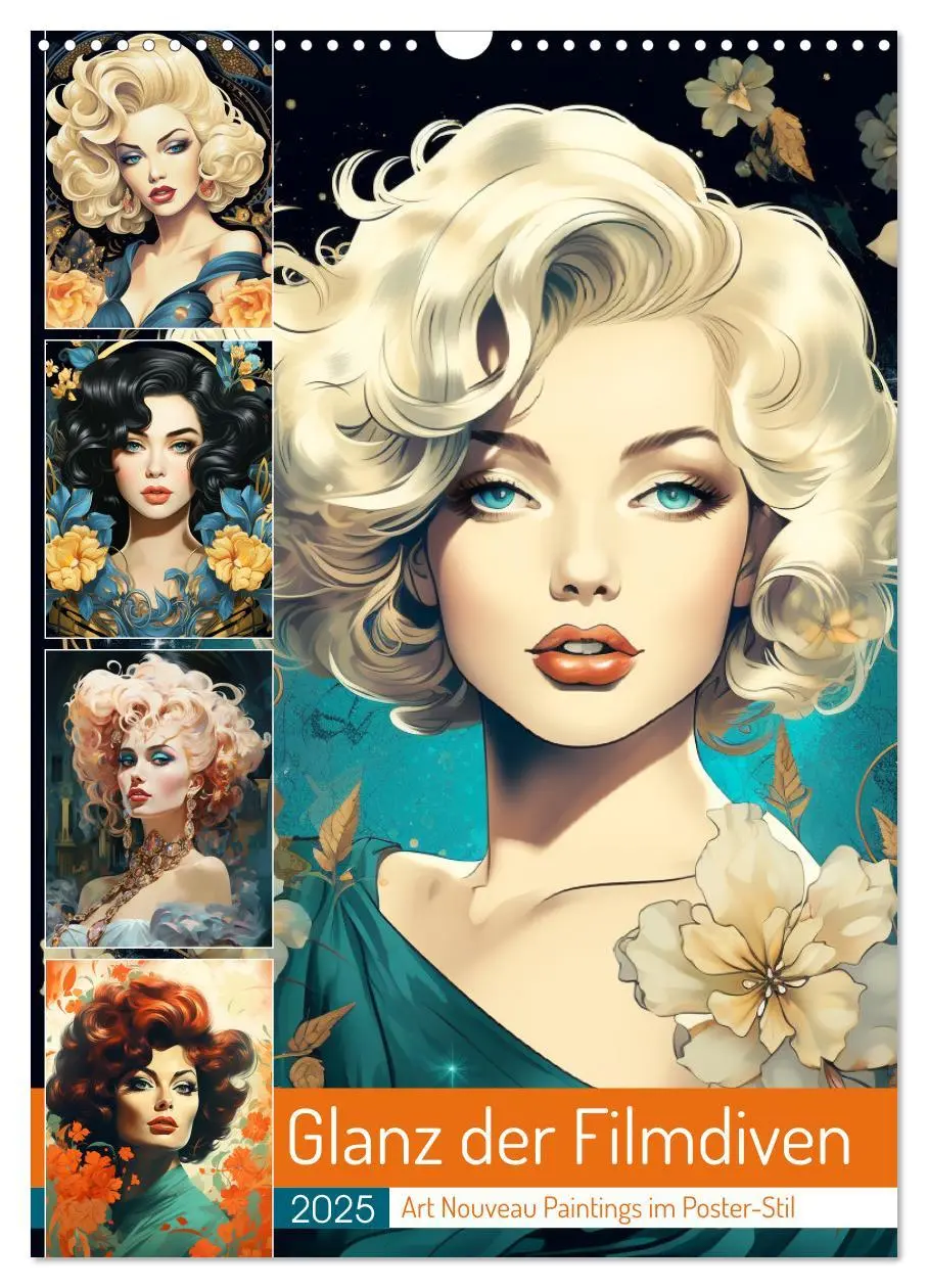 Cover: 9783435856855 | Glanz der Filmdiven. Art Nouveau Paintings im Poster-Stil...