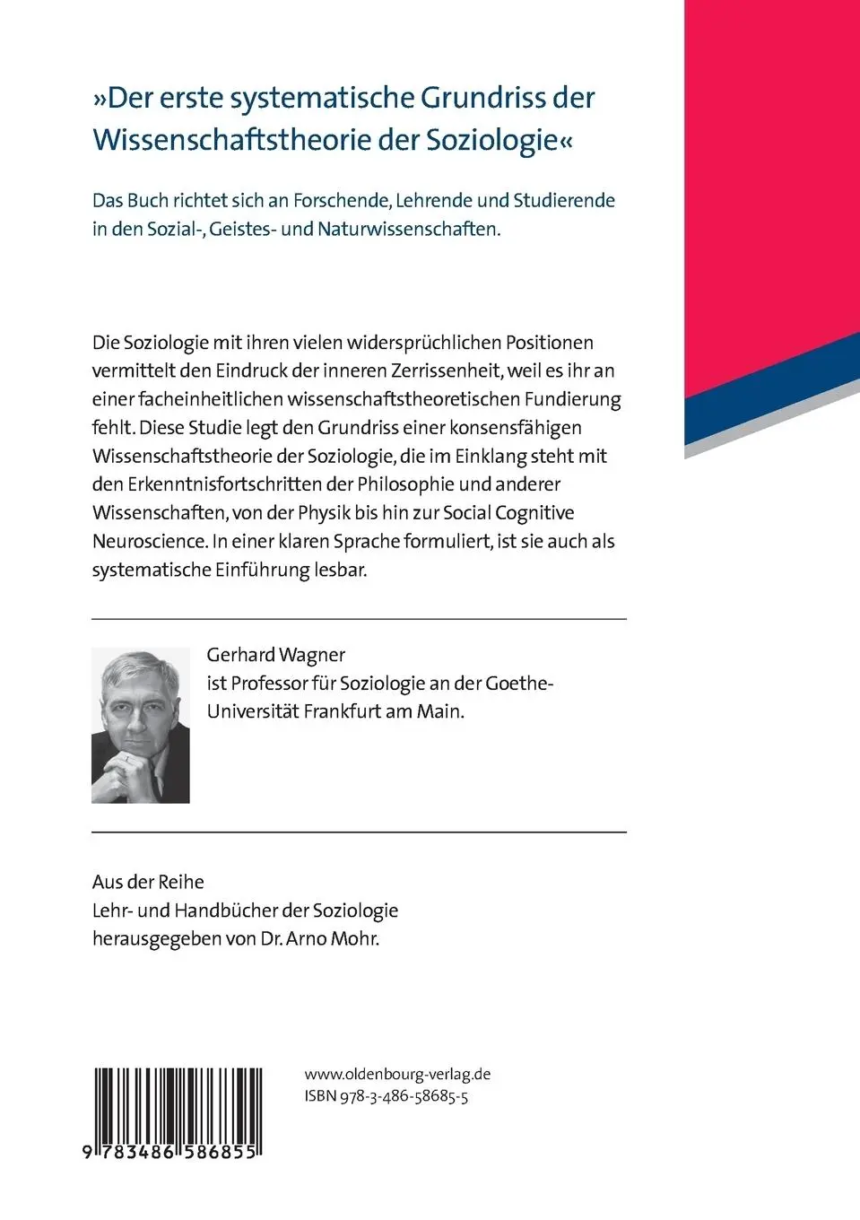 Rückseite: 9783486586855 | Die Wissenschaftstheorie der Soziologie | Ein Grundriss | Wagner