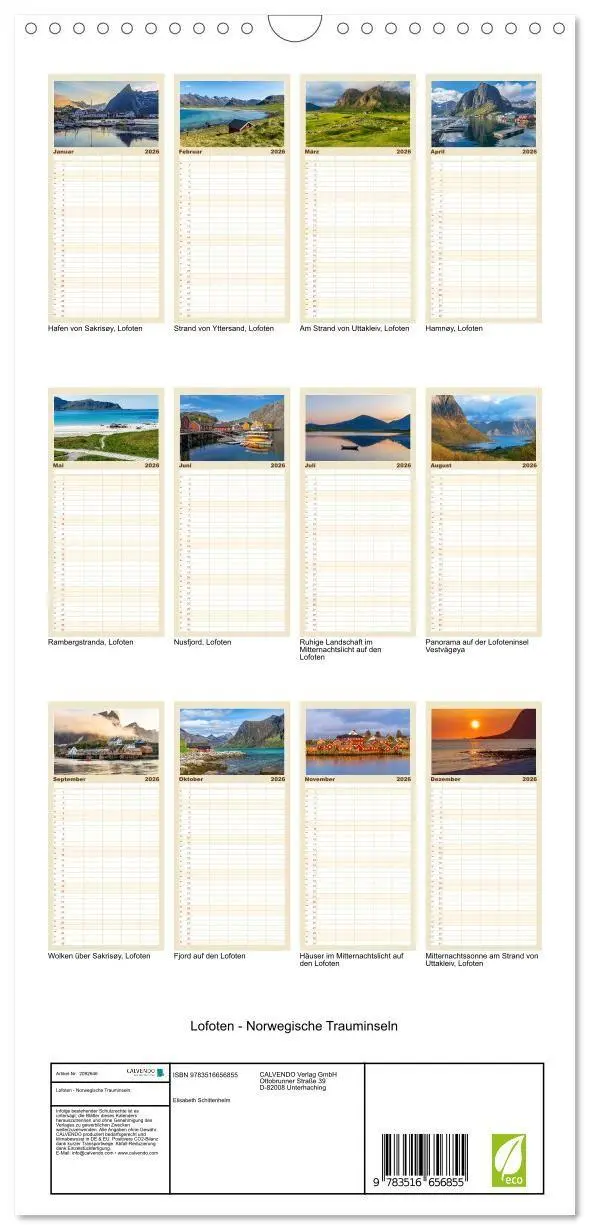 Bild: 9783516656855 | Familienplaner 2026 - Lofoten - Norwegische Trauminseln mit 5...