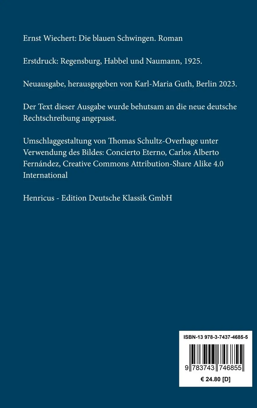 Rückseite: 9783743746855 | Die blauen Schwingen | Roman | Ernst Wiechert | Buch | 144 S. | 2023