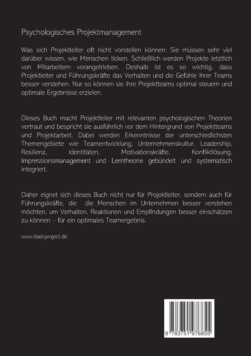 Rückseite: 9783751976855 | Psychologisches Projektmanagement | Leif Rogell | Taschenbuch | 252 S.