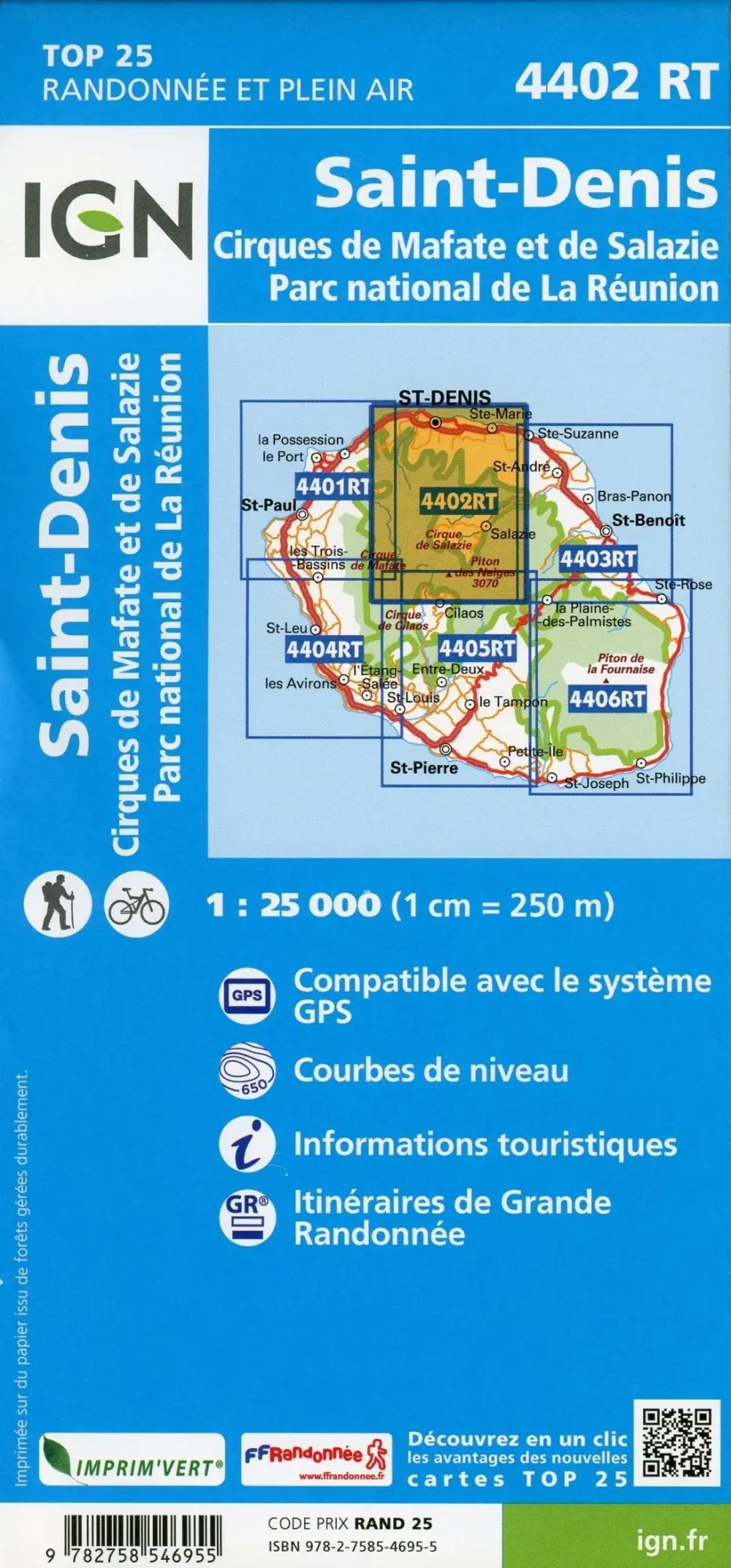 Bild: 9782758546955 | Saint-Denis Cirques de Mafate et de Salazie 1 : 25 000 | La Réunion