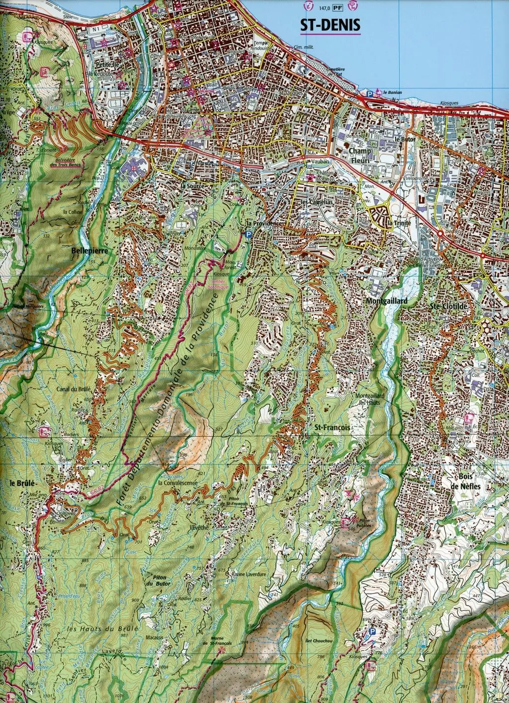 Bild: 9782758546955 | Saint-Denis Cirques de Mafate et de Salazie 1 : 25 000 | La Réunion