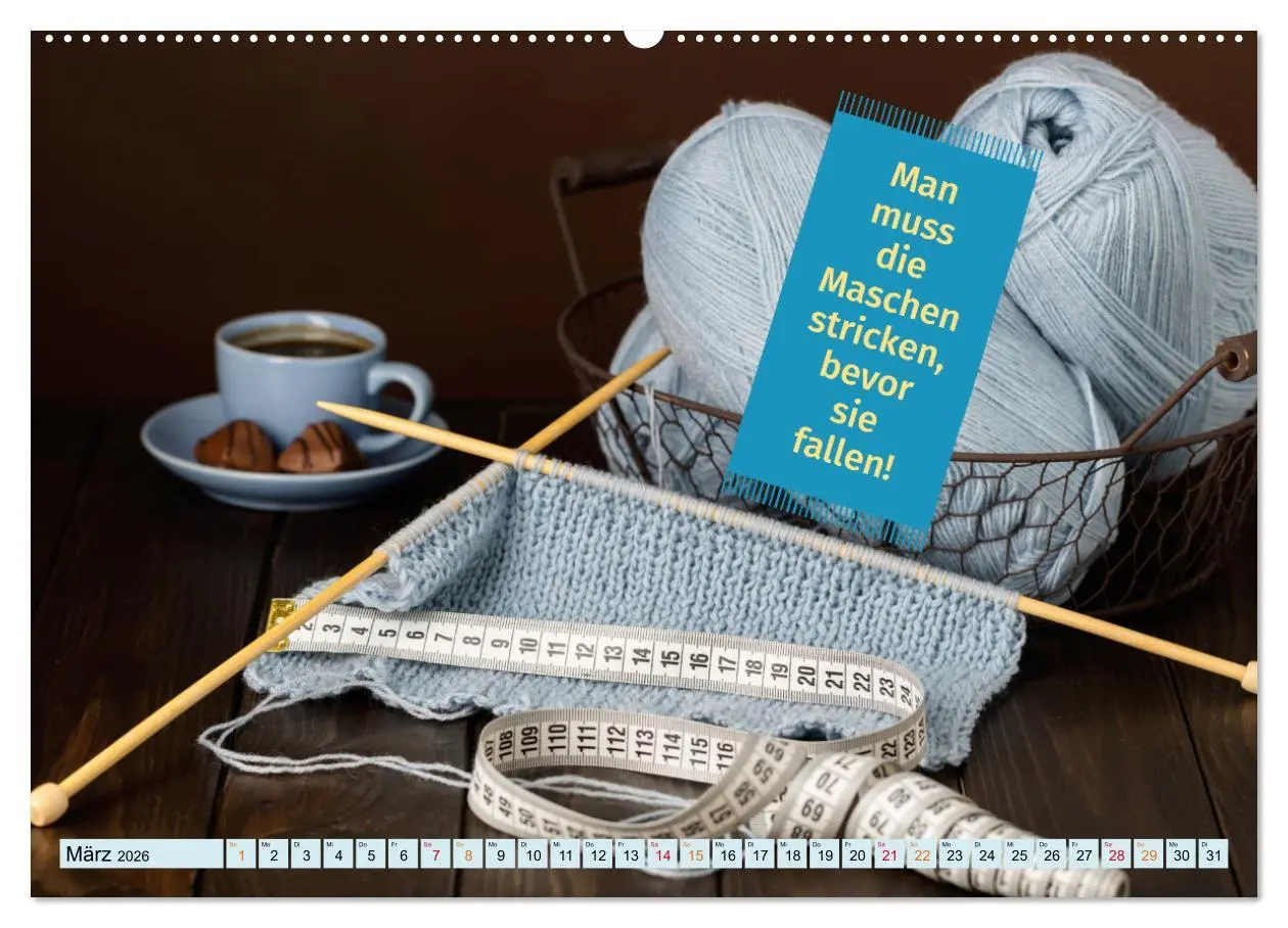 Bild: 9783457556955 | WOLLE Stricken ist eine Passion (Wandkalender 2026 DIN A2 quer),...