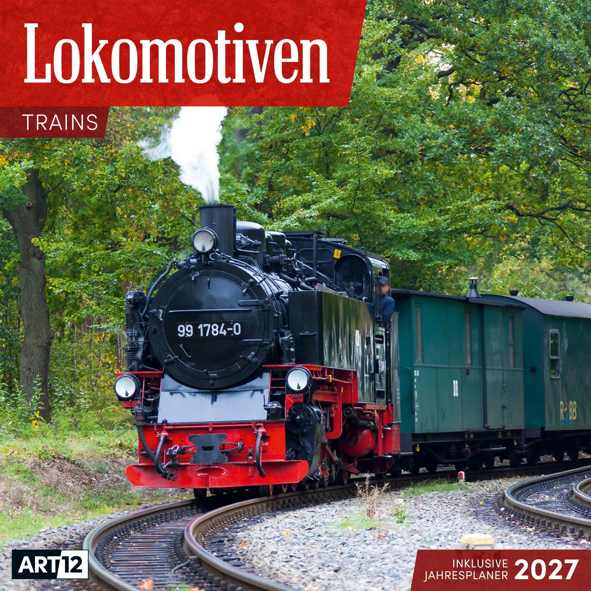 Cover: 9783838447155 | Lokomotiven Kalender 2027 - 30x30 - Art12 | Ackermann Kunstverlag GmbH
