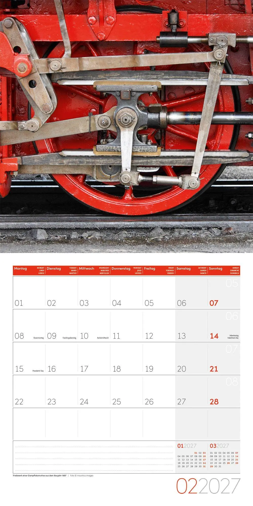 Bild: 9783838447155 | Lokomotiven Kalender 2027 - 30x30 - Art12 | Ackermann Kunstverlag GmbH