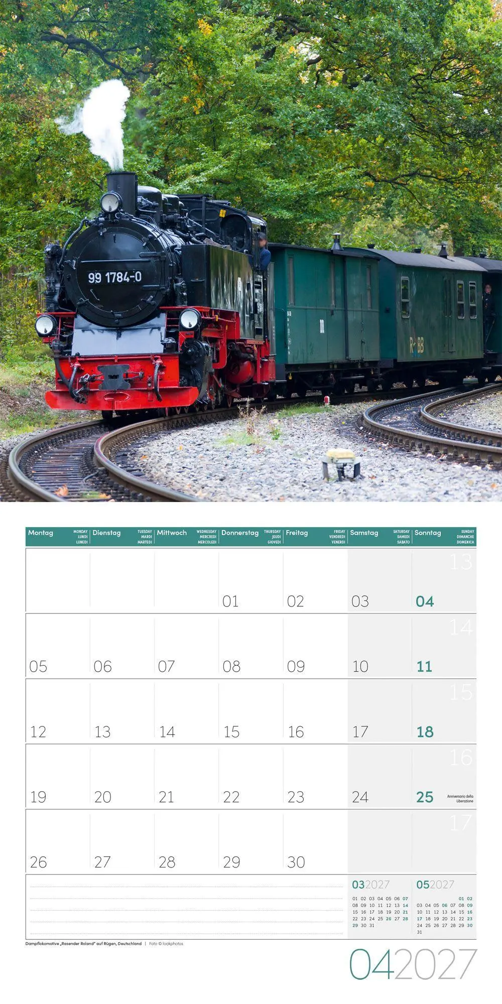 Bild: 9783838447155 | Lokomotiven Kalender 2027 - 30x30 - Art12 | Ackermann Kunstverlag GmbH