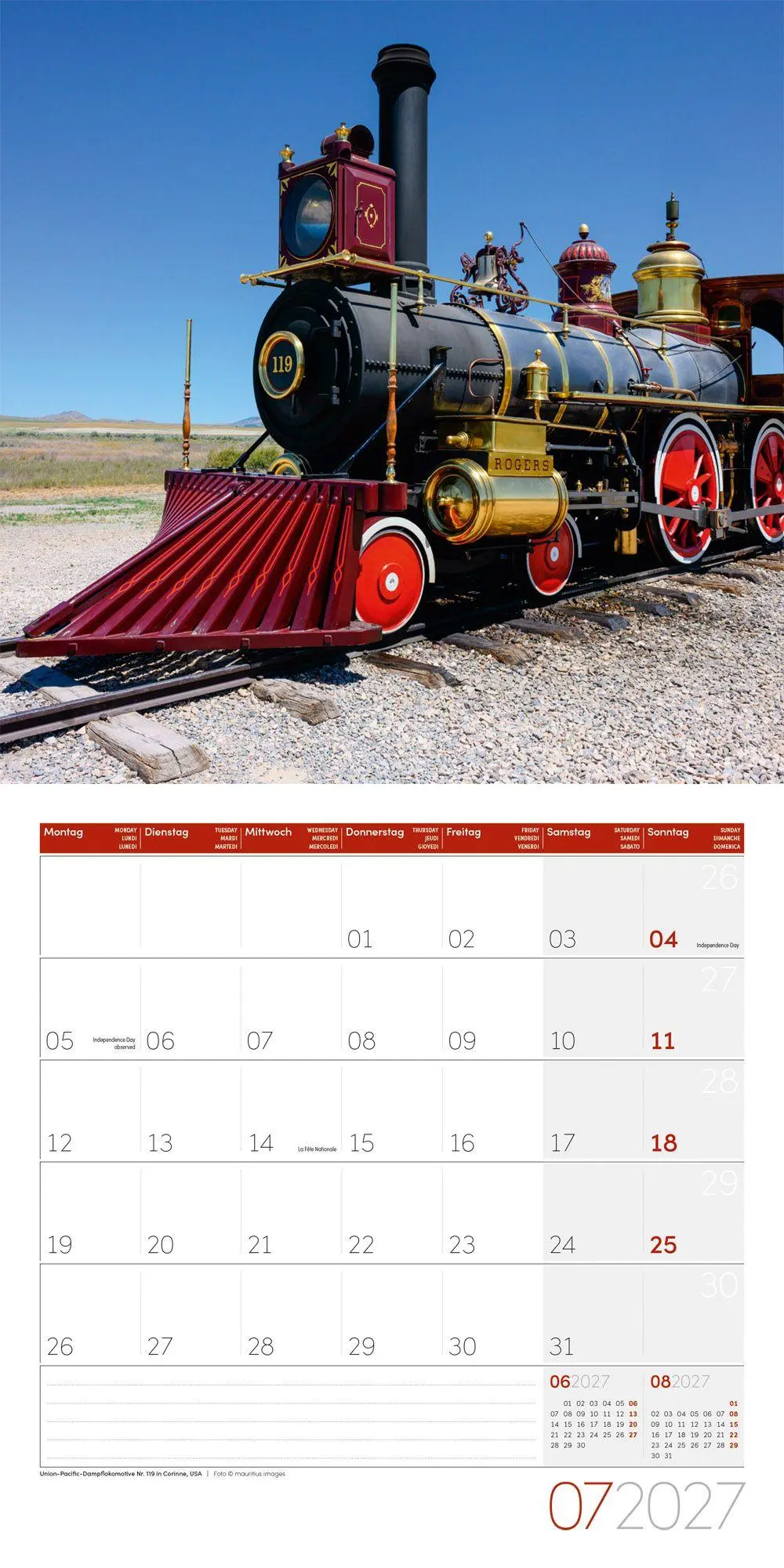Bild: 9783838447155 | Lokomotiven Kalender 2027 - 30x30 - Art12 | Ackermann Kunstverlag GmbH