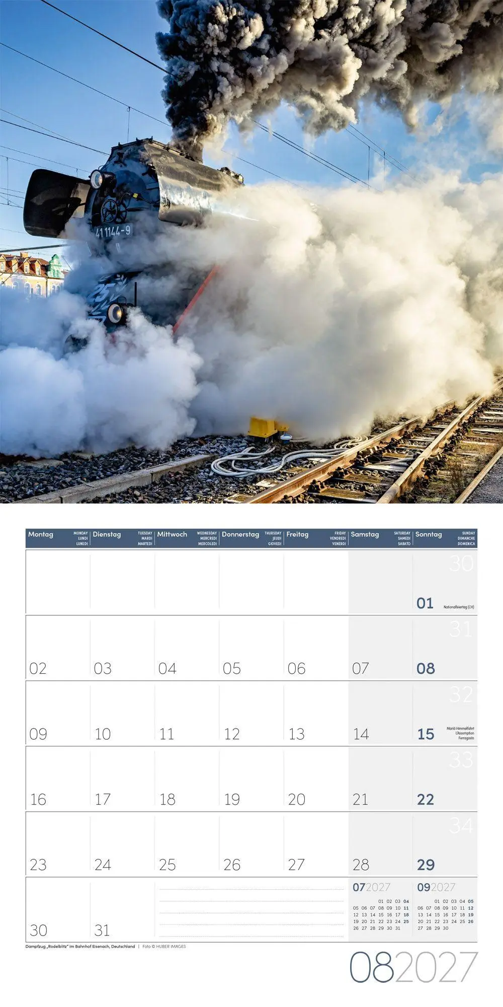 Bild: 9783838447155 | Lokomotiven Kalender 2027 - 30x30 - Art12 | Ackermann Kunstverlag GmbH