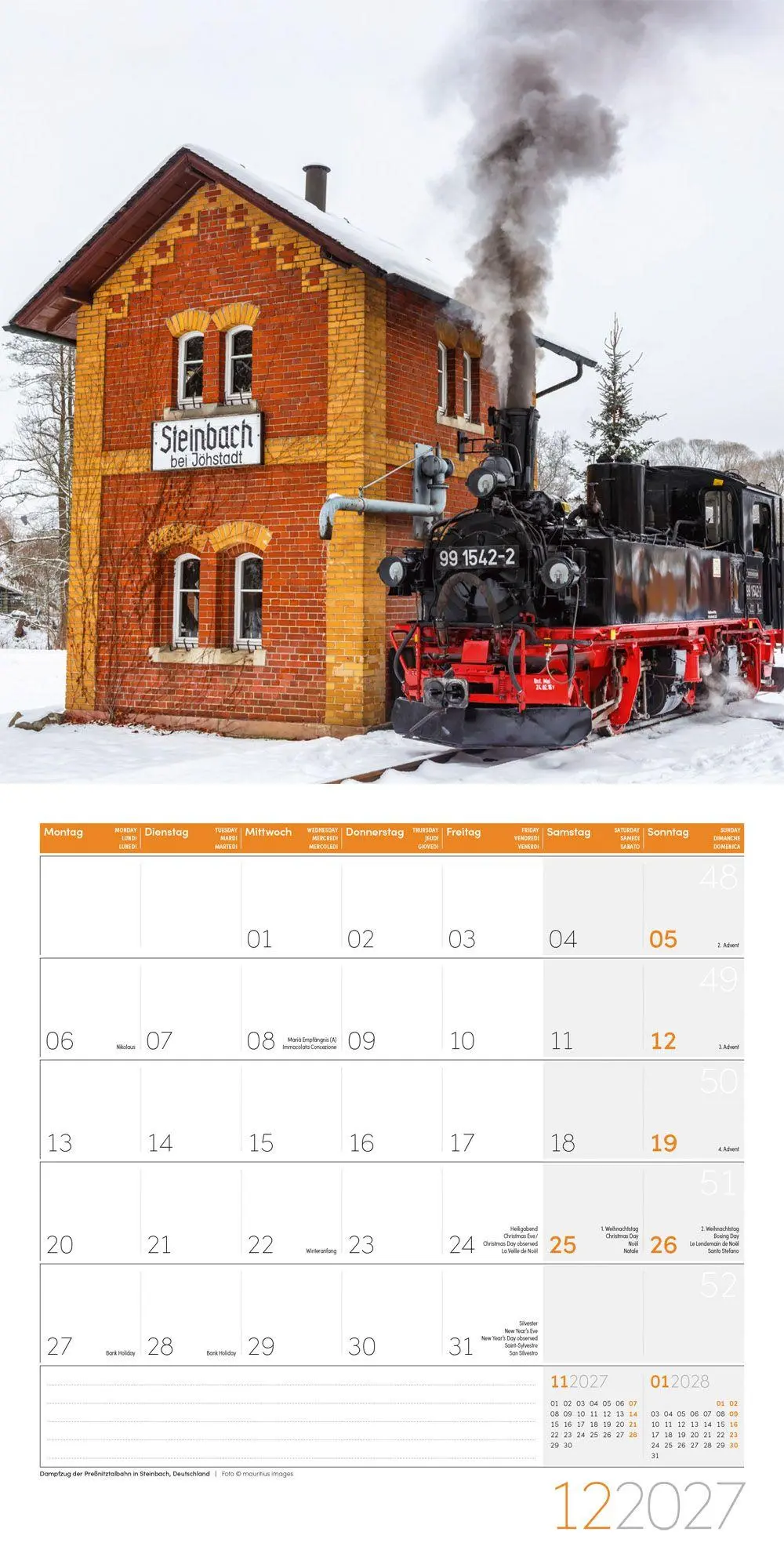 Bild: 9783838447155 | Lokomotiven Kalender 2027 - 30x30 - Art12 | Ackermann Kunstverlag GmbH