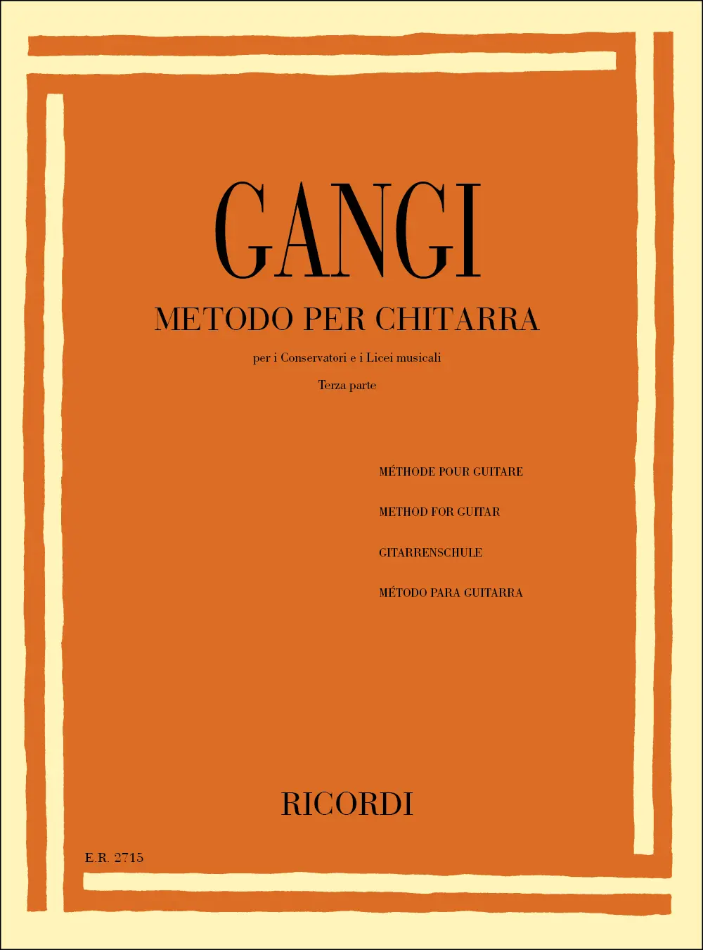 Cover: 9790041827155 | Metodo Per Chitarra Parte III | M. Gangi | Partitur | Ricordi