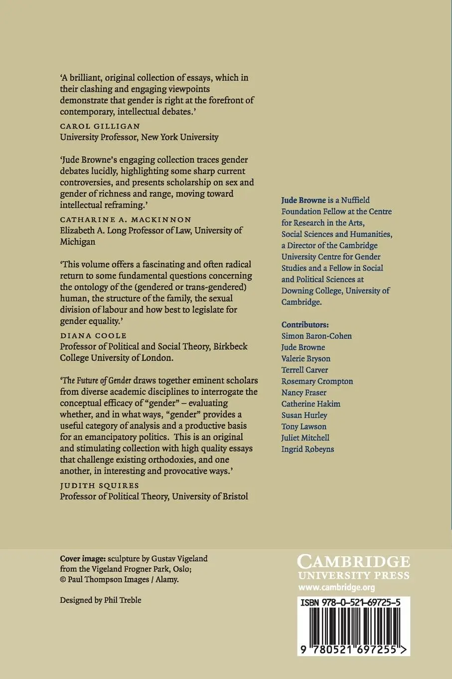 Rückseite: 9780521697255 | The Future of Gender | Jude Browne | Taschenbuch | Englisch | 2015