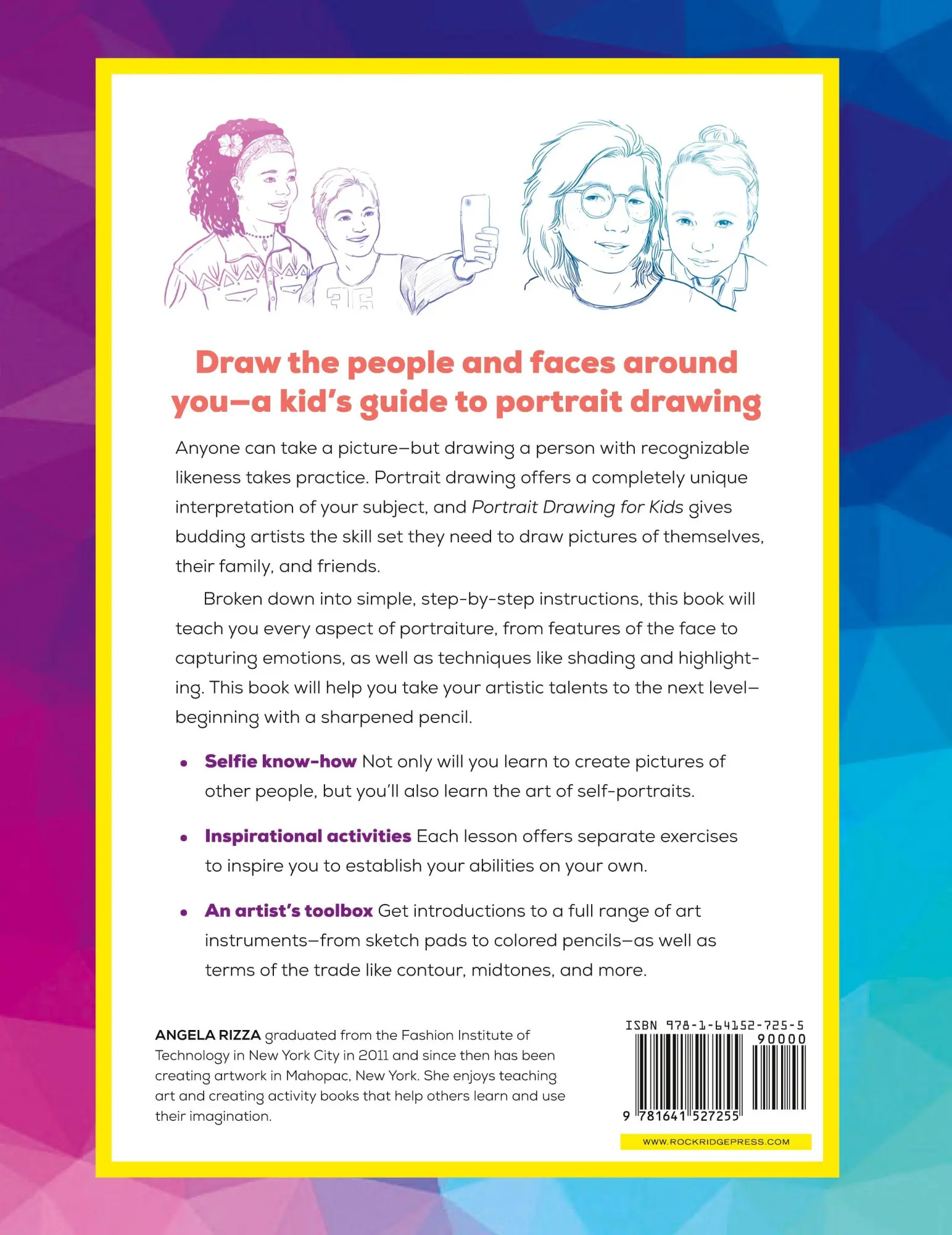 Rückseite: 9781641527255 | Portrait Drawing for Kids | A Step-by-Step Guide to Drawing Faces