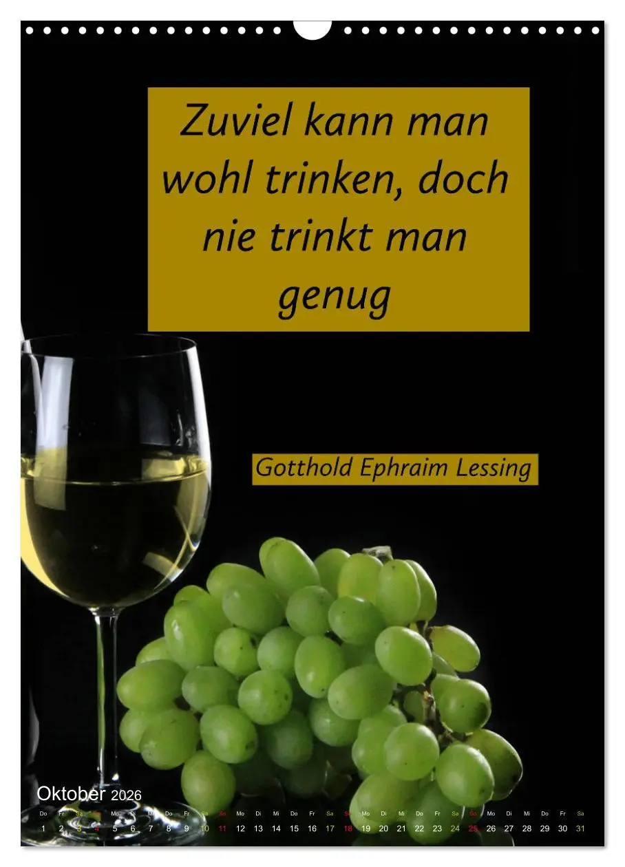 Bild: 9783516377255 | WEIN Weisheiten und Sprichworte (Wandkalender 2026 DIN A3 hoch),...