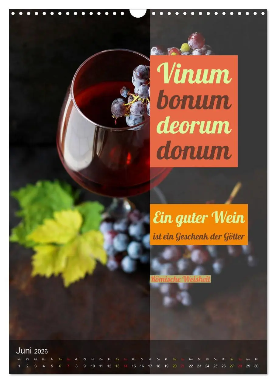 Bild: 9783516377255 | WEIN Weisheiten und Sprichworte (Wandkalender 2026 DIN A3 hoch),...