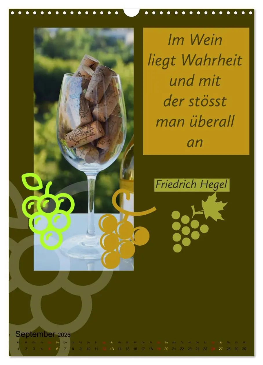 Bild: 9783516377255 | WEIN Weisheiten und Sprichworte (Wandkalender 2026 DIN A3 hoch),...