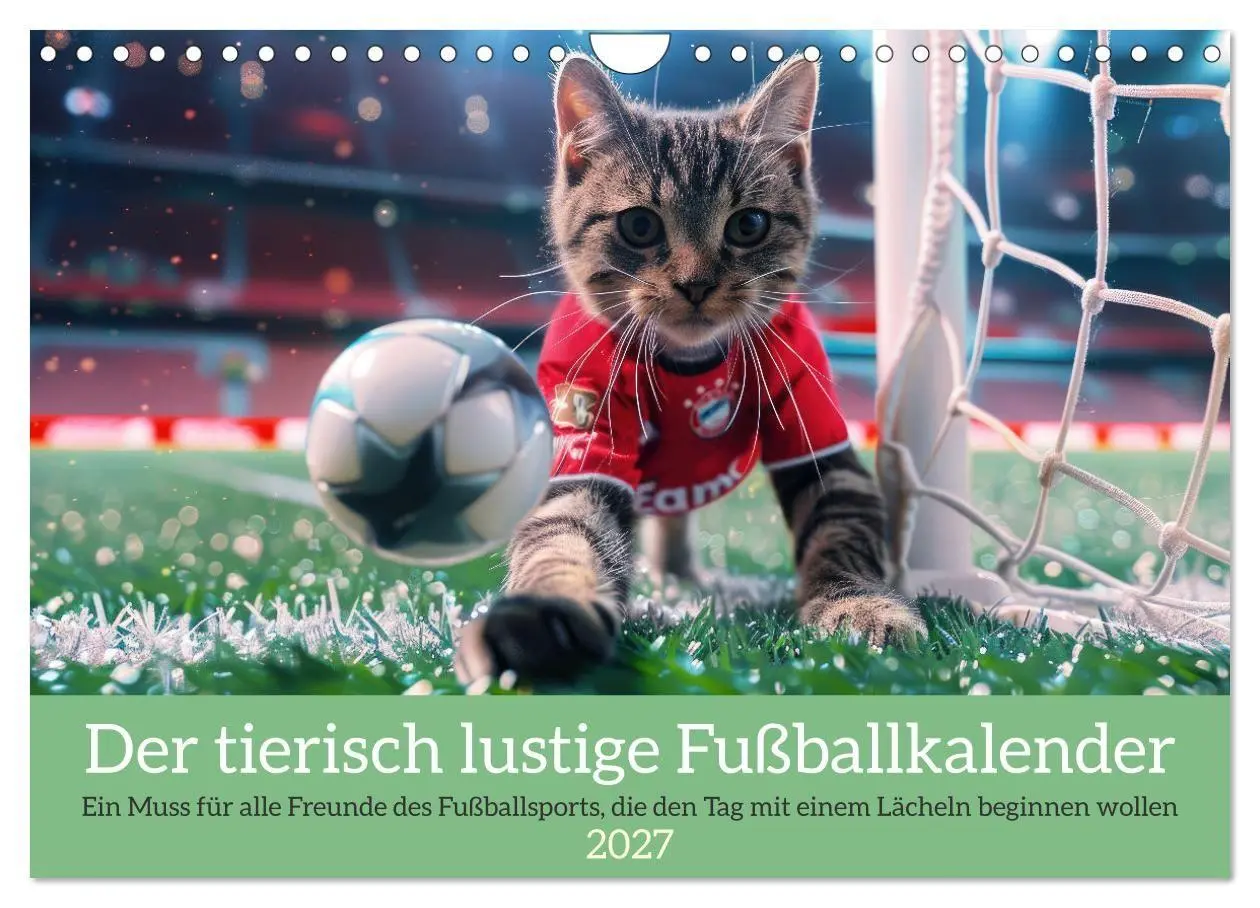 Cover: 9783569087255 | Der tierisch lustige Fußballkalender (Wandkalender 2027 DIN A4...