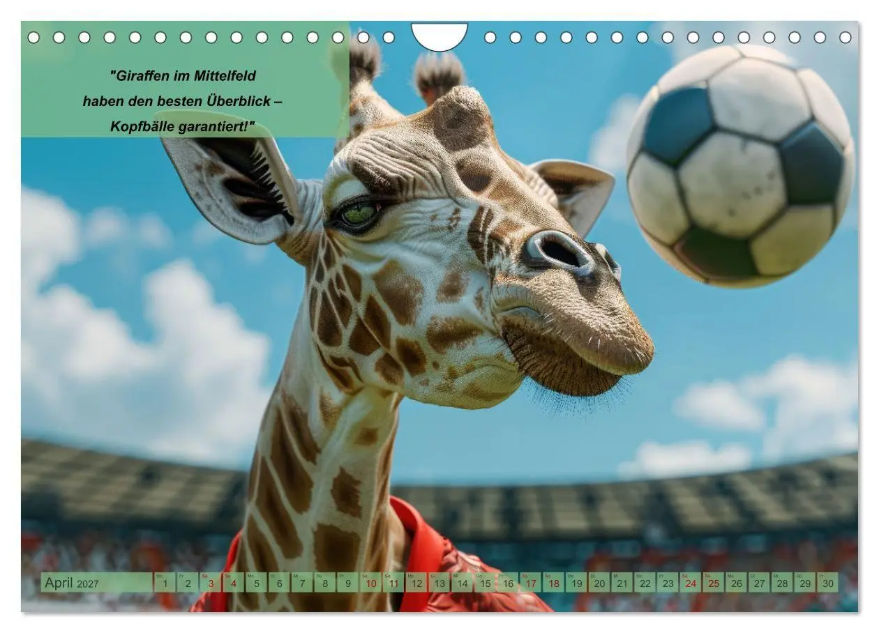 Bild: 9783569087255 | Der tierisch lustige Fußballkalender (Wandkalender 2027 DIN A4...