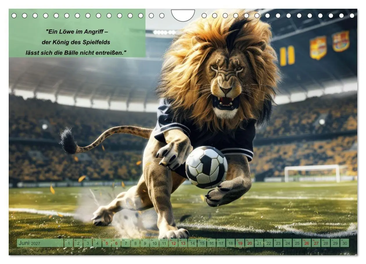 Bild: 9783569087255 | Der tierisch lustige Fußballkalender (Wandkalender 2027 DIN A4...