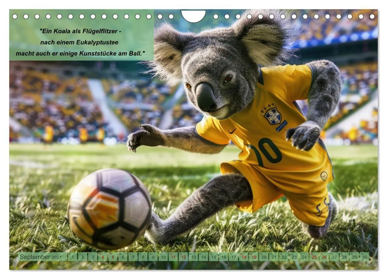 Bild: 9783569087255 | Der tierisch lustige Fußballkalender (Wandkalender 2027 DIN A4...