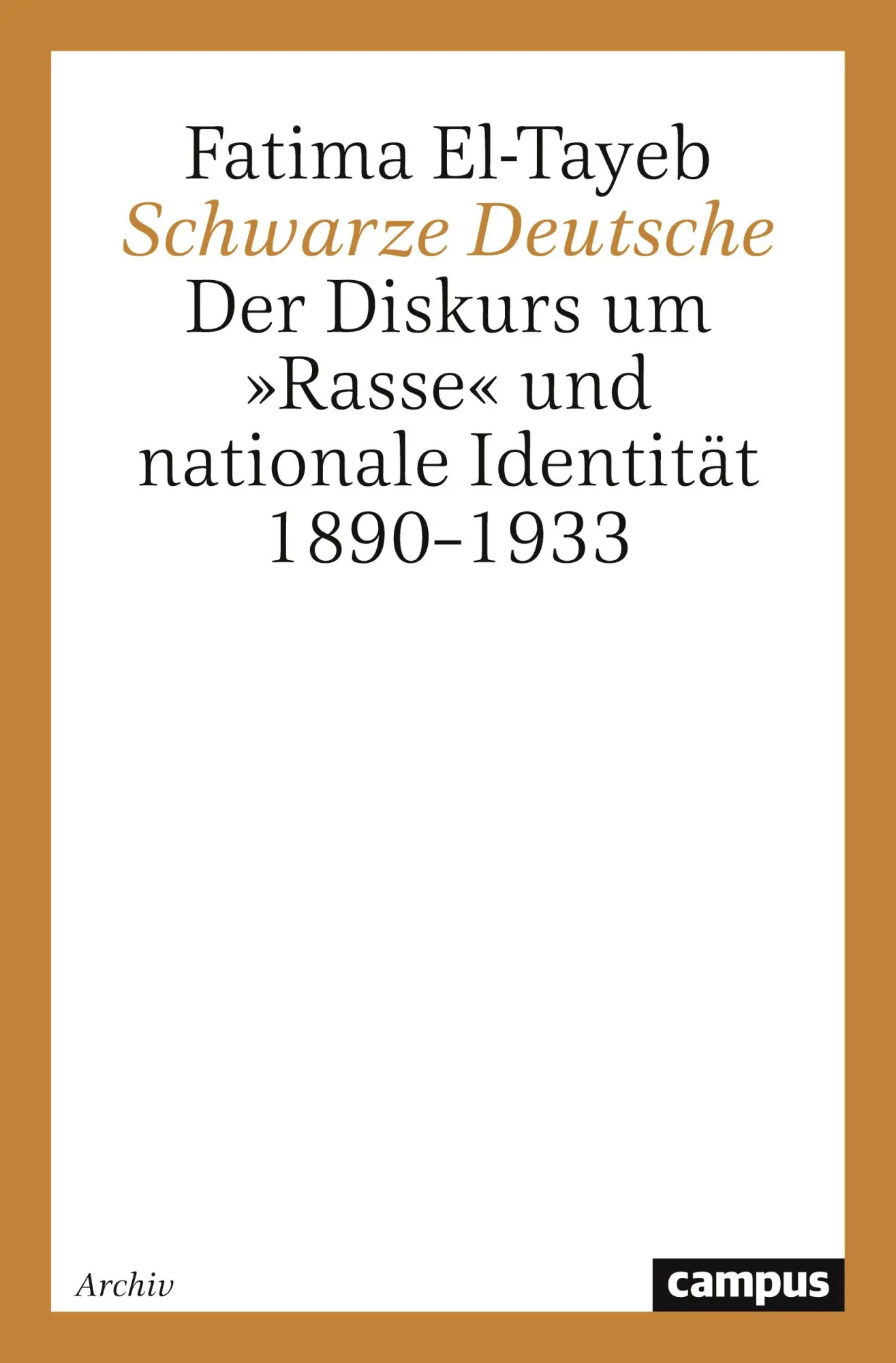 Cover: 9783593367255 | Schwarze Deutsche | Fatima El-Tayeb | Taschenbuch | 228 S. | Deutsch