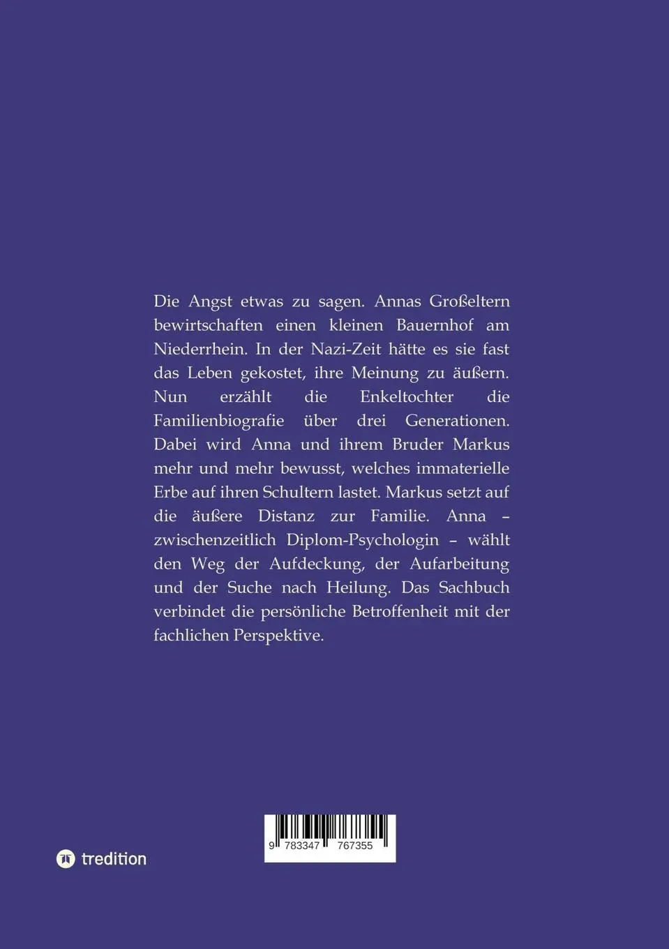 Rückseite: 9783347767355 | Ich hatte einen Bruder | Anna Seydenfalter | Taschenbuch | 228 S.