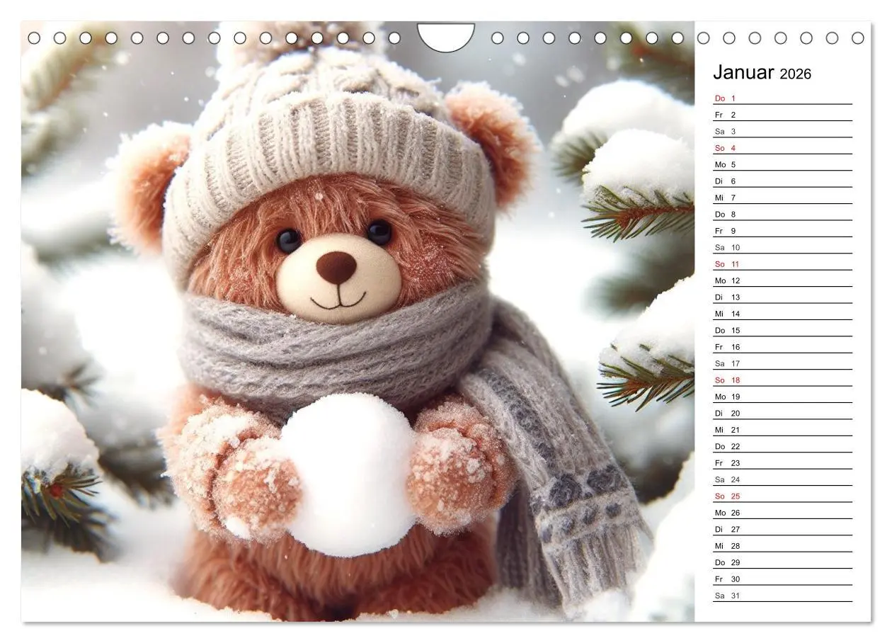 Bild: 9783457347355 | Teddys - Die Jahresreise der KI-Teddybären (Wandkalender 2026 DIN...