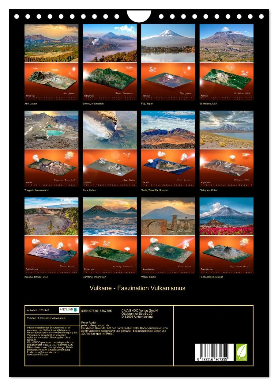 Bild: 9783516367355 | Vulkane - Faszination Vulkanismus (Wandkalender 2026 DIN A4 hoch),...
