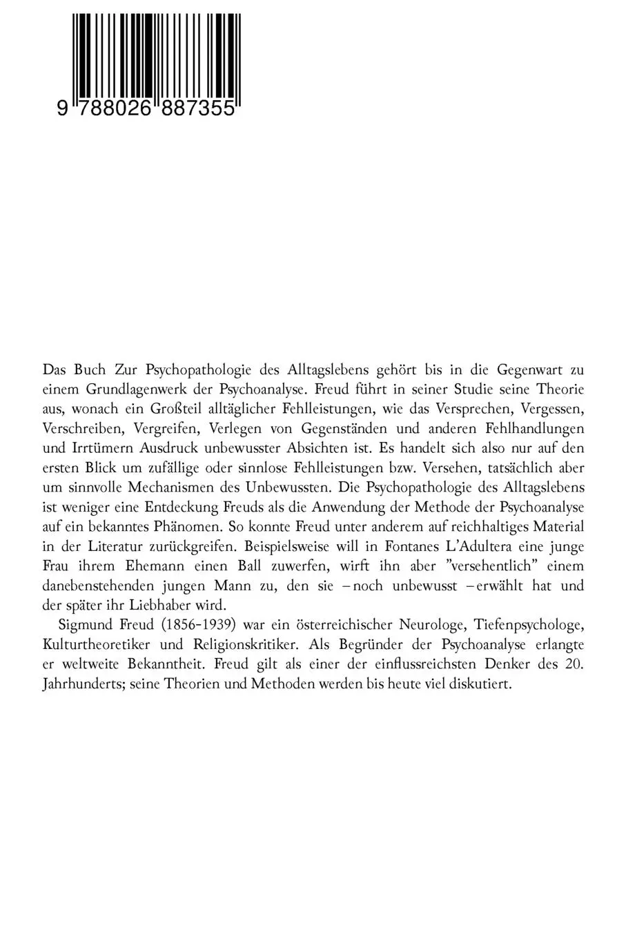 Rückseite: 9788026887355 | Zur Psychopathologie des Alltagslebens - Über Vergessen,...