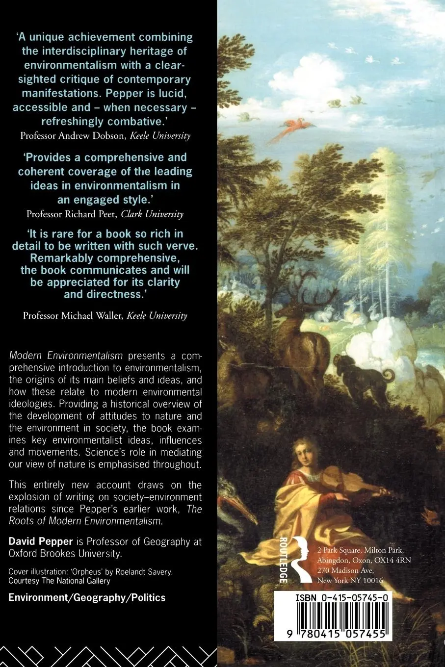 Rückseite: 9780415057455 | Modern Environmentalism | An Introduction | David Pepper | Taschenbuch