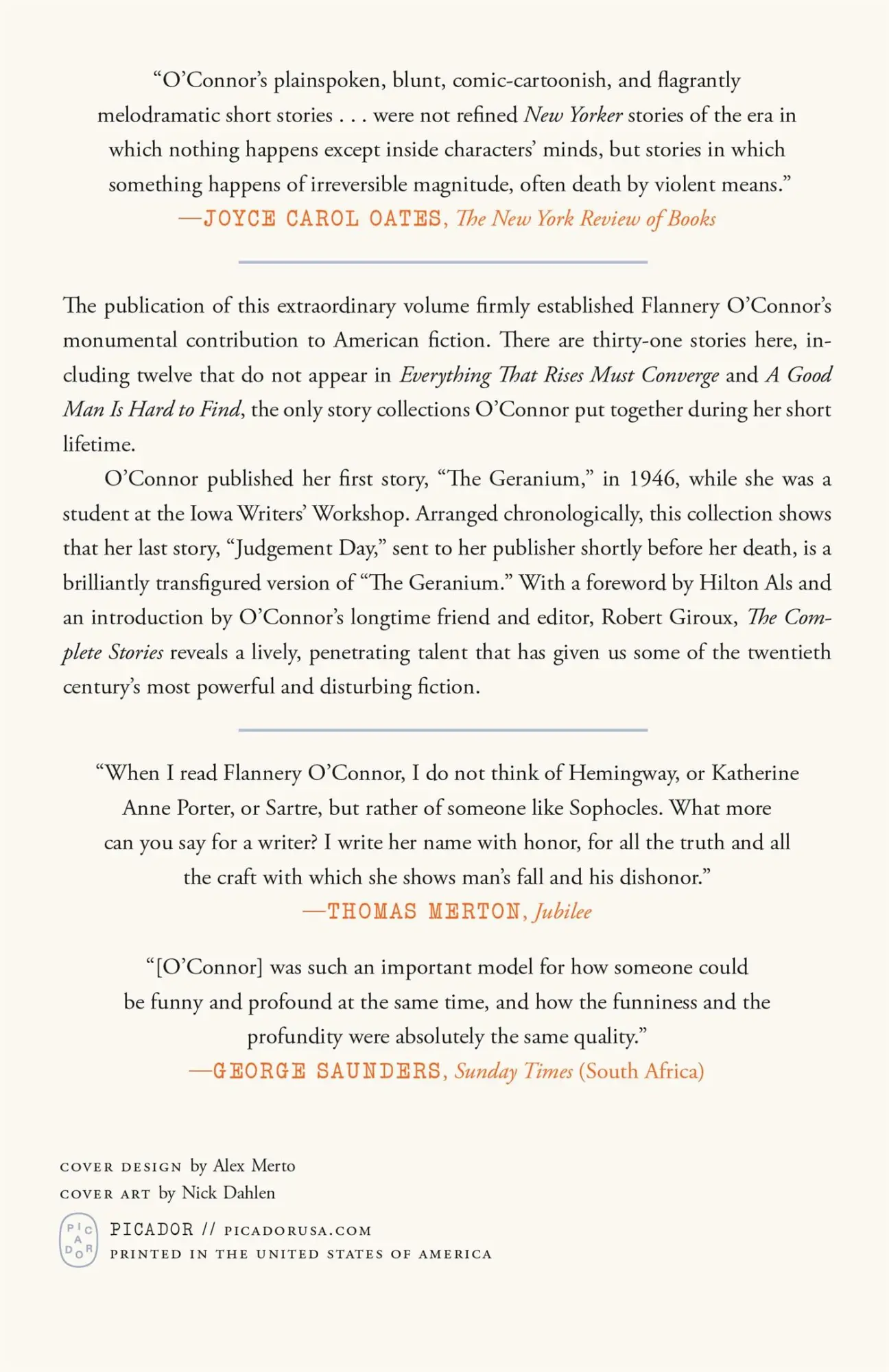 Rückseite: 9781250387455 | The Complete Stories | (Centennial Edition) | Flannery O'Connor | Buch