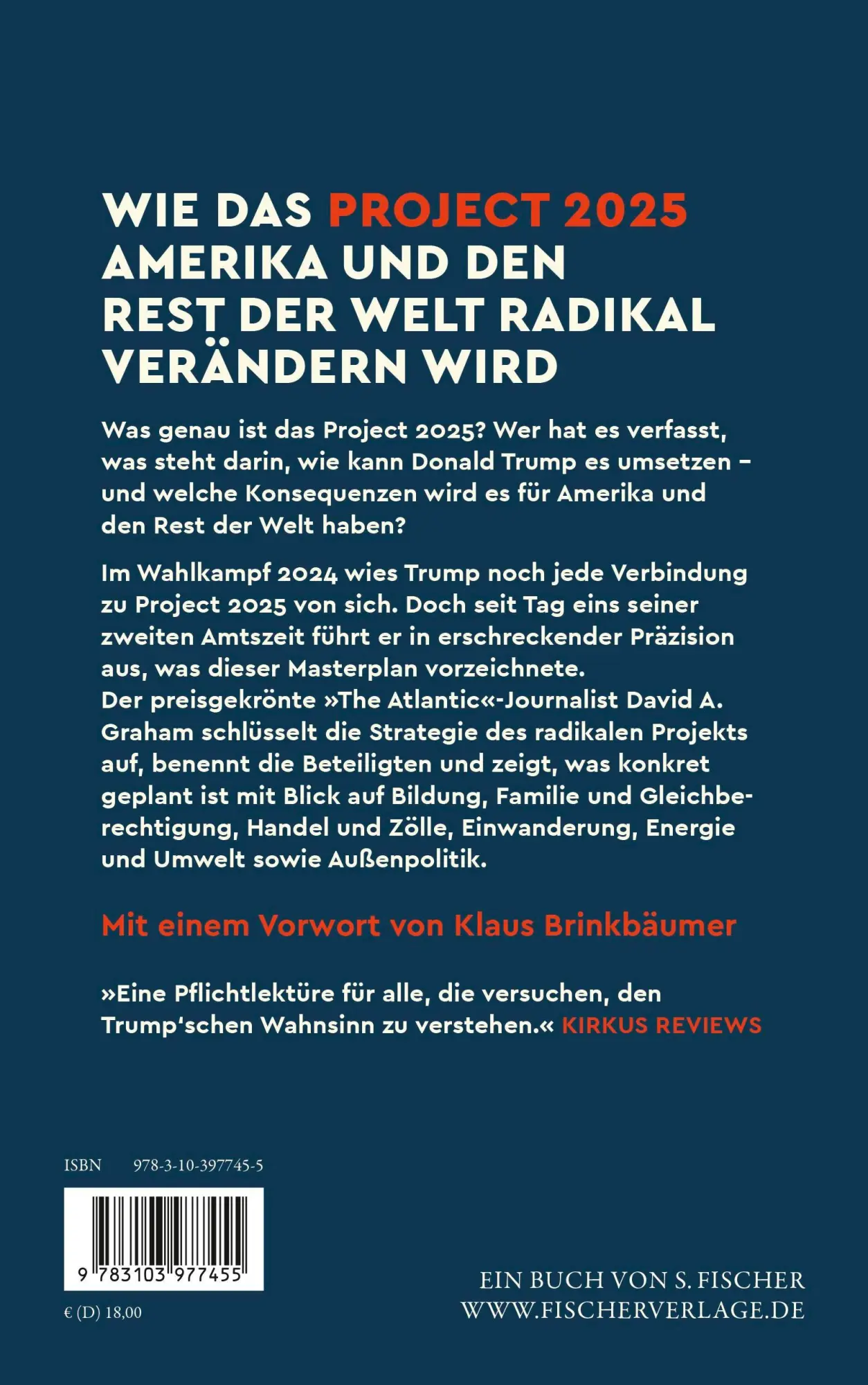 Rückseite: 9783103977455 | Der Masterplan der Trump-Regierung | David A. Graham | Taschenbuch