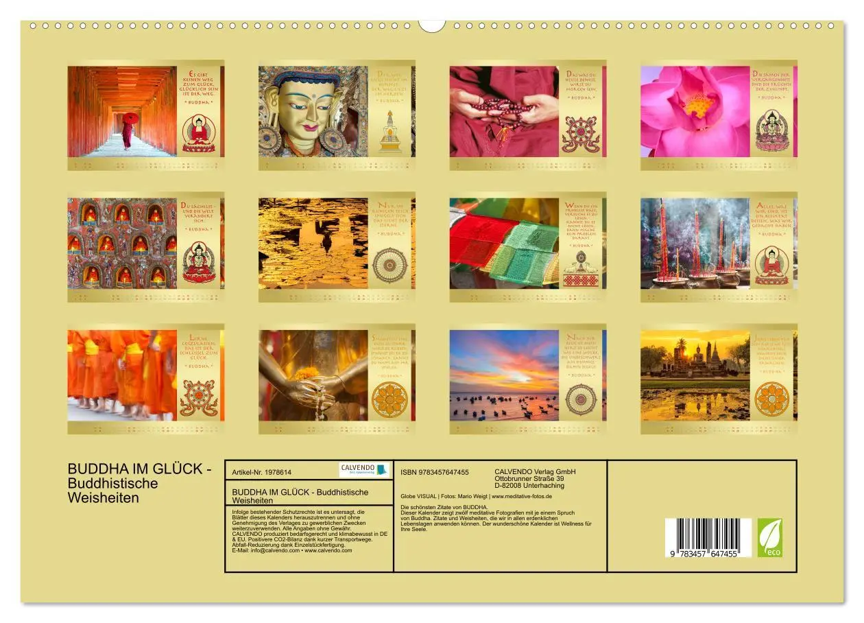 Bild: 9783457647455 | BUDDHA IM GLÜCK - Buddhistische Weisheiten (Wandkalender 2026 DIN...