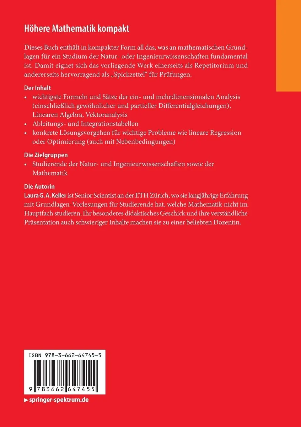 Rückseite: 9783662647455 | Höhere Mathematik kompakt | Was Sie für die Prüfung wissen müssen