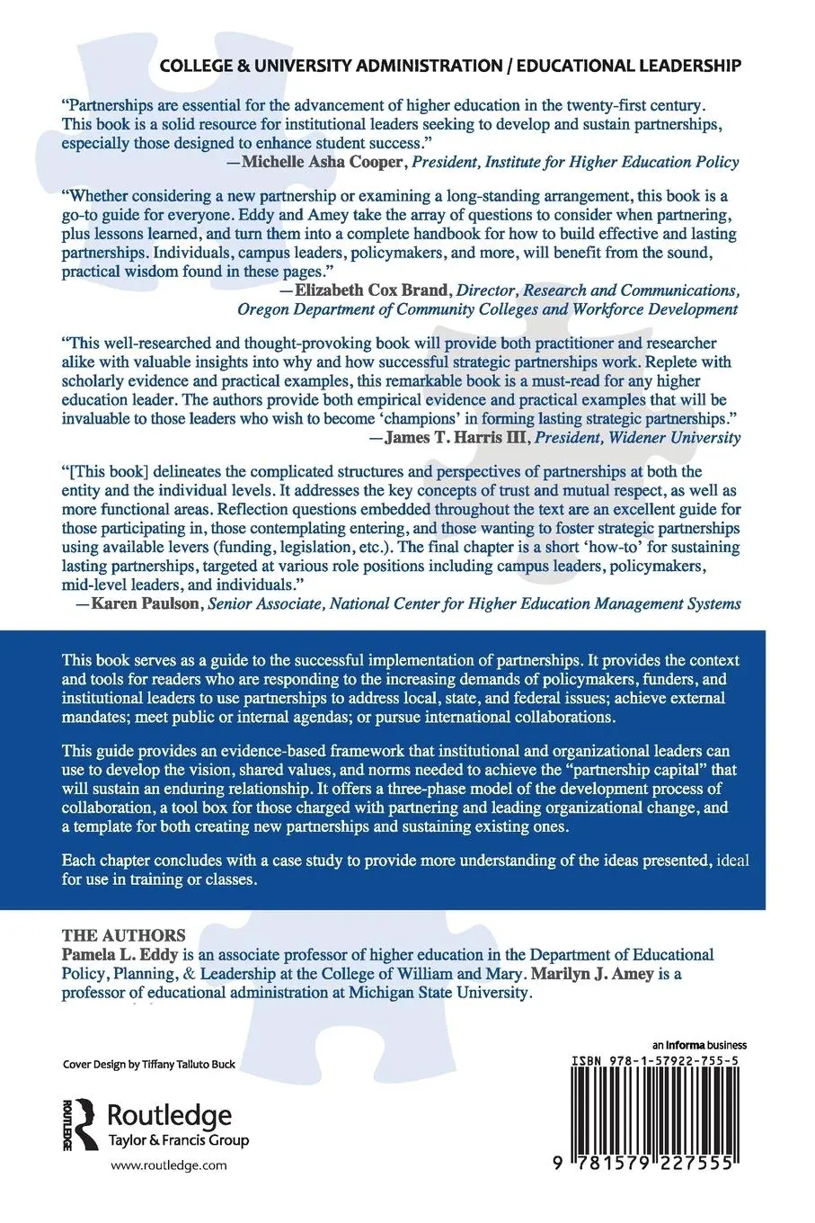 Rückseite: 9781579227555 | Creating Strategic Partnerships | Marilyn J. Amey (u. a.) | Buch