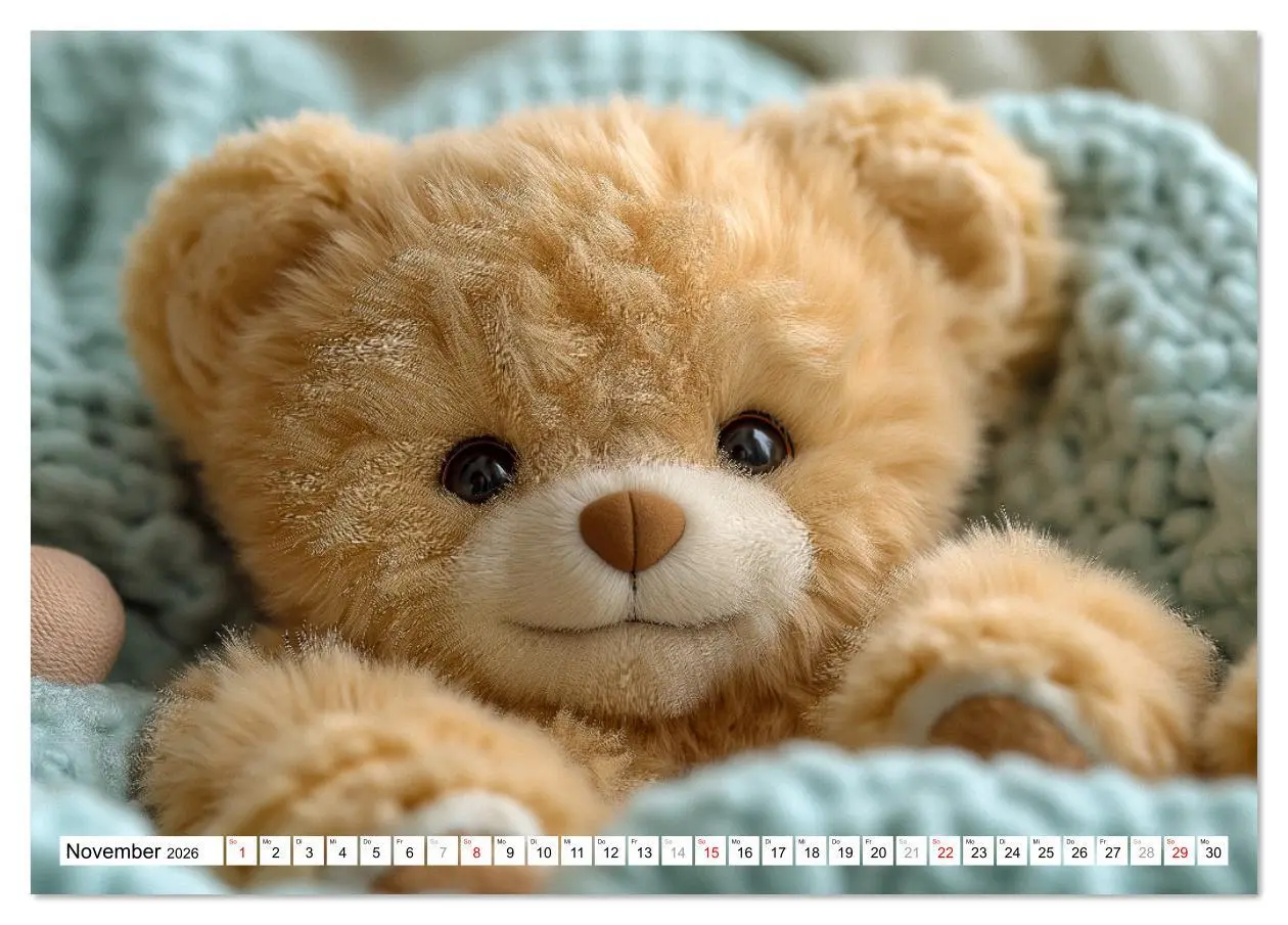 Bild: 9783457327555 | Teddy Babykalender - Jeden Monat zum Knuddeln süß (Tischkalender...