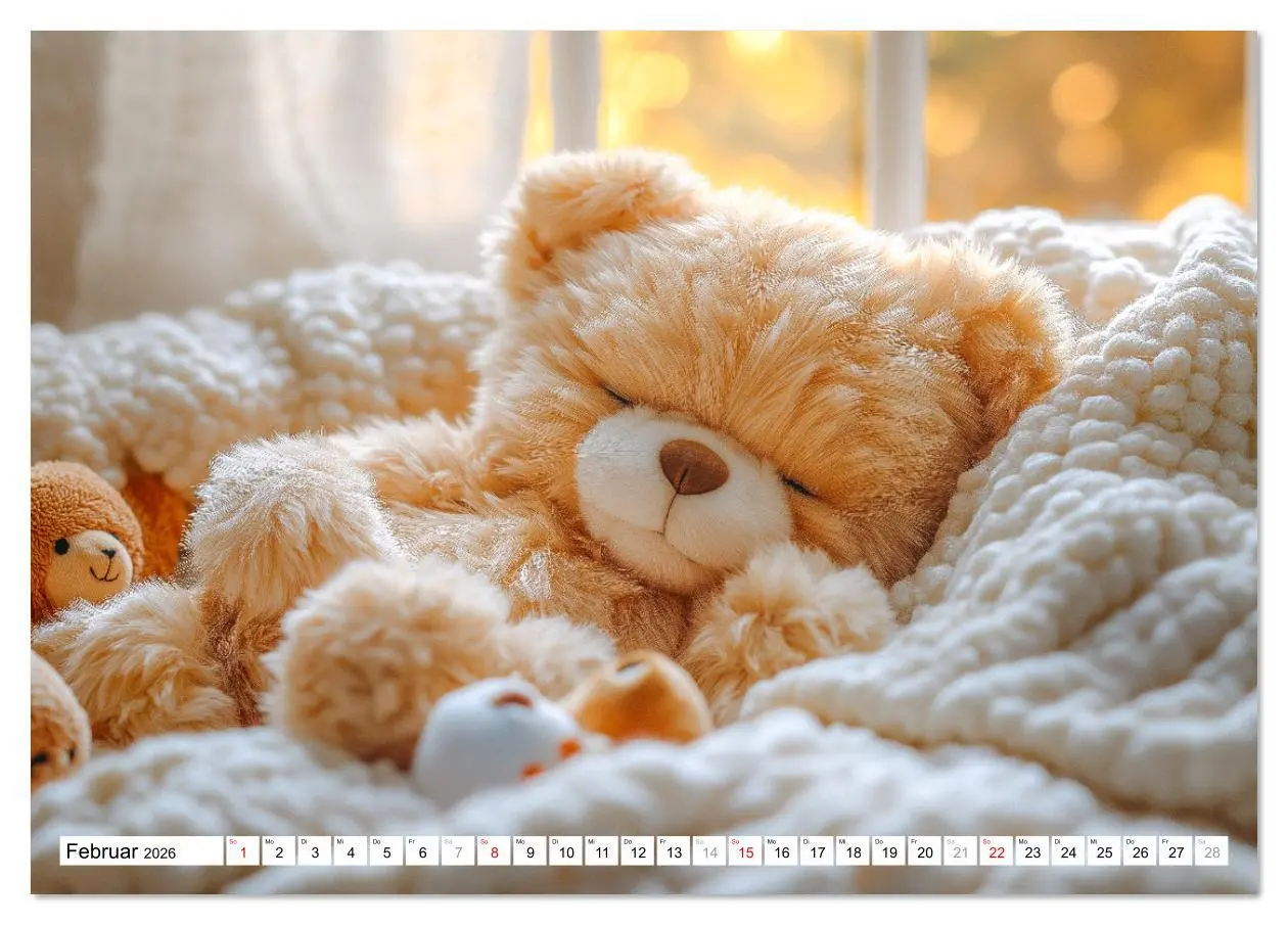 Bild: 9783457327555 | Teddy Babykalender - Jeden Monat zum Knuddeln süß (Tischkalender...