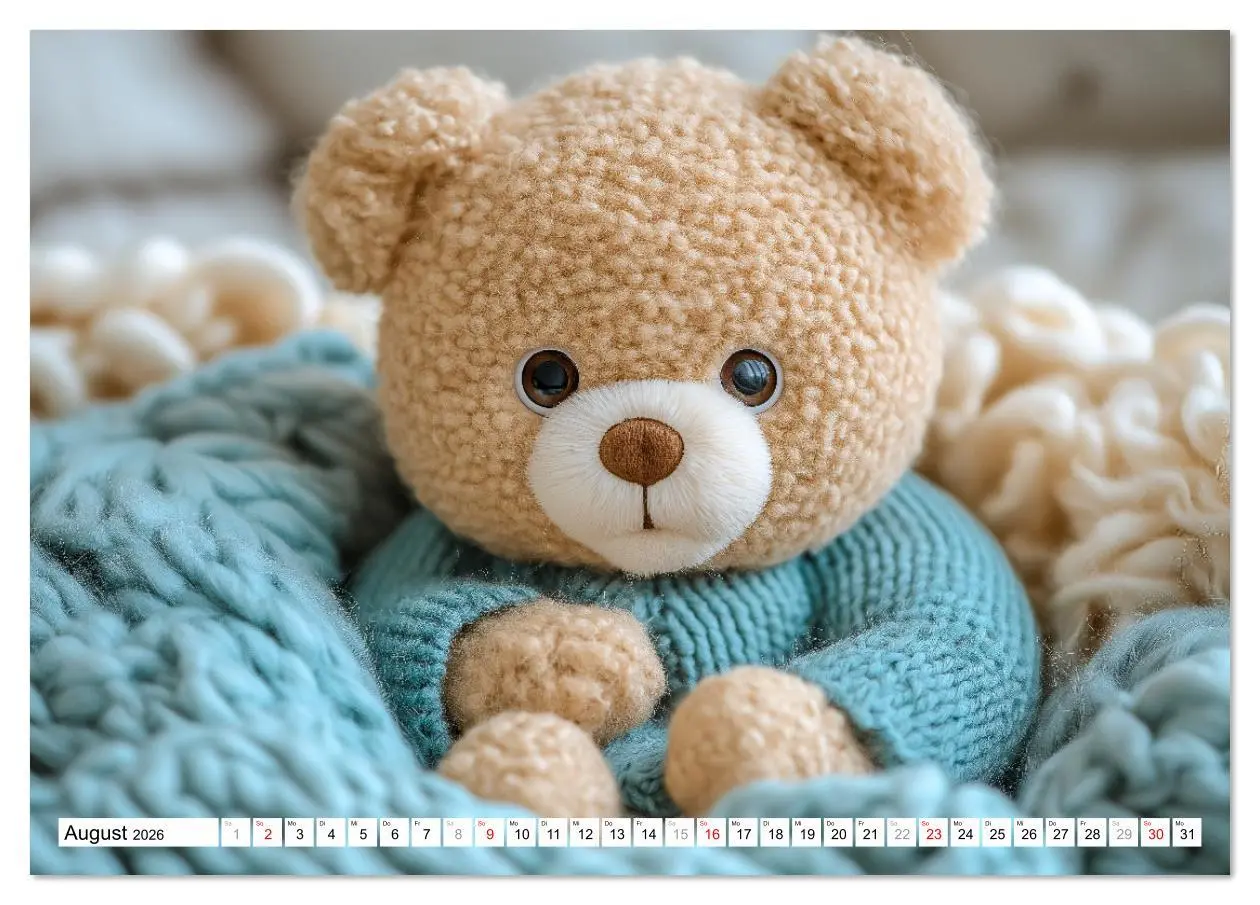 Bild: 9783457327555 | Teddy Babykalender - Jeden Monat zum Knuddeln süß (Tischkalender...