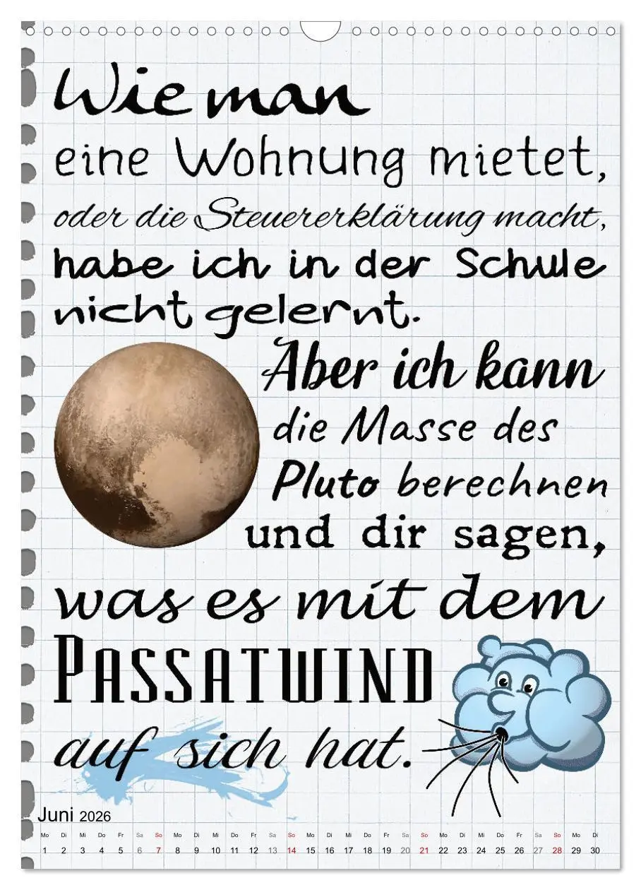 Bild: 9783516347555 | Schüler-Sprüche (Wandkalender 2026 DIN A3 hoch), CALVENDO...