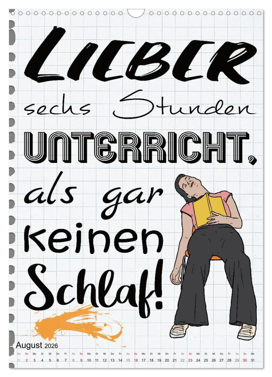 Bild: 9783516347555 | Schüler-Sprüche (Wandkalender 2026 DIN A3 hoch), CALVENDO...